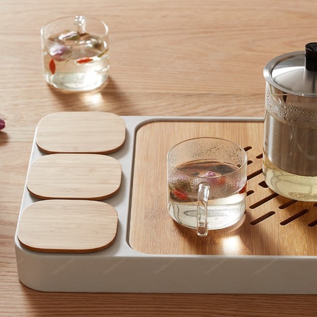 创意小茶盘功夫茶具套装储水式小型茶海日式礼品办公茶盘图片