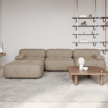 柏胜	西西里系列轻奢 绒布组合沙发(BSNS960)浅棕色