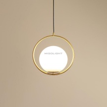 米高 现代北欧 玻璃球吊灯	铜本色 全铜(65铜)+玻璃