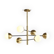 米高 现代极简全铜球形吊灯(铜+黑)
