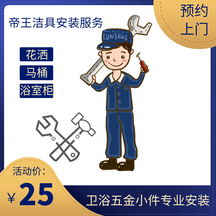 帝王洁具 安装服务(含花洒/马桶/浴室柜/五金小件安装服务)