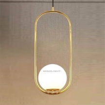 米高 现代北欧 轻奢玻璃小吊灯 铜本色(D210*H510)