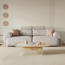 柏胜	西西里系列轻奢 棉麻布艺贵妃转角组合沙发(BSNS157)米灰色