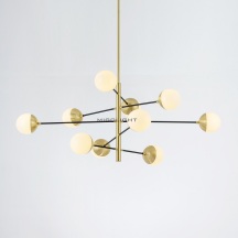 米高 现代黑金平衡球吊灯(玻璃+铁+铝 )